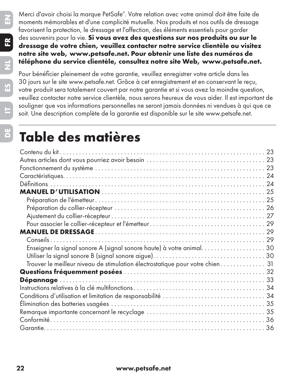 Petsafe ST-70, 70 m Basic Remote Trainer User Manual | Page 22 / 108