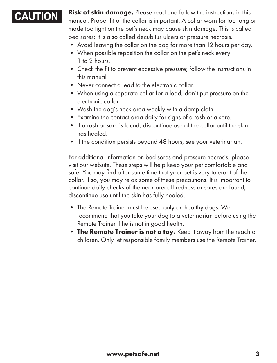 Petsafe ST-70, 70 m Basic Remote Trainer User Manual | Page 3 / 108