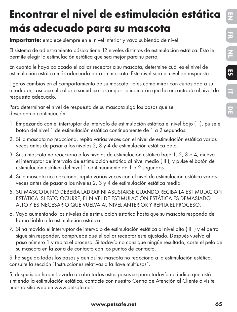 Petsafe ST-70, 70 m Basic Remote Trainer User Manual | Page 65 / 108