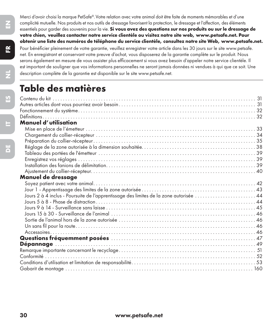 Petsafe Stay+Play Wireless Fence PIF17-13478 User Manual | Page 30 / 160