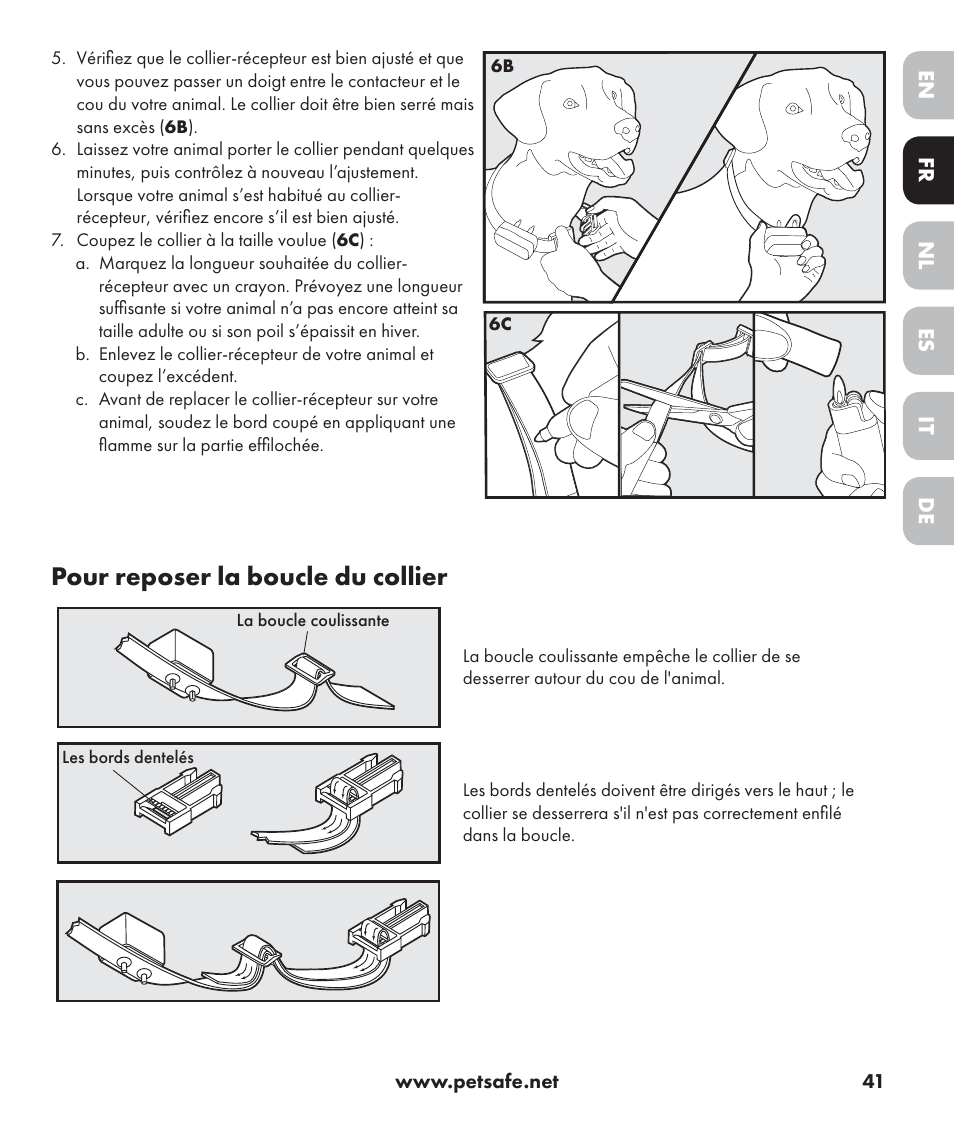 Pour reposer la boucle du collier | Petsafe Stay+Play Wireless Fence PIF17-13478 User Manual | Page 41 / 160