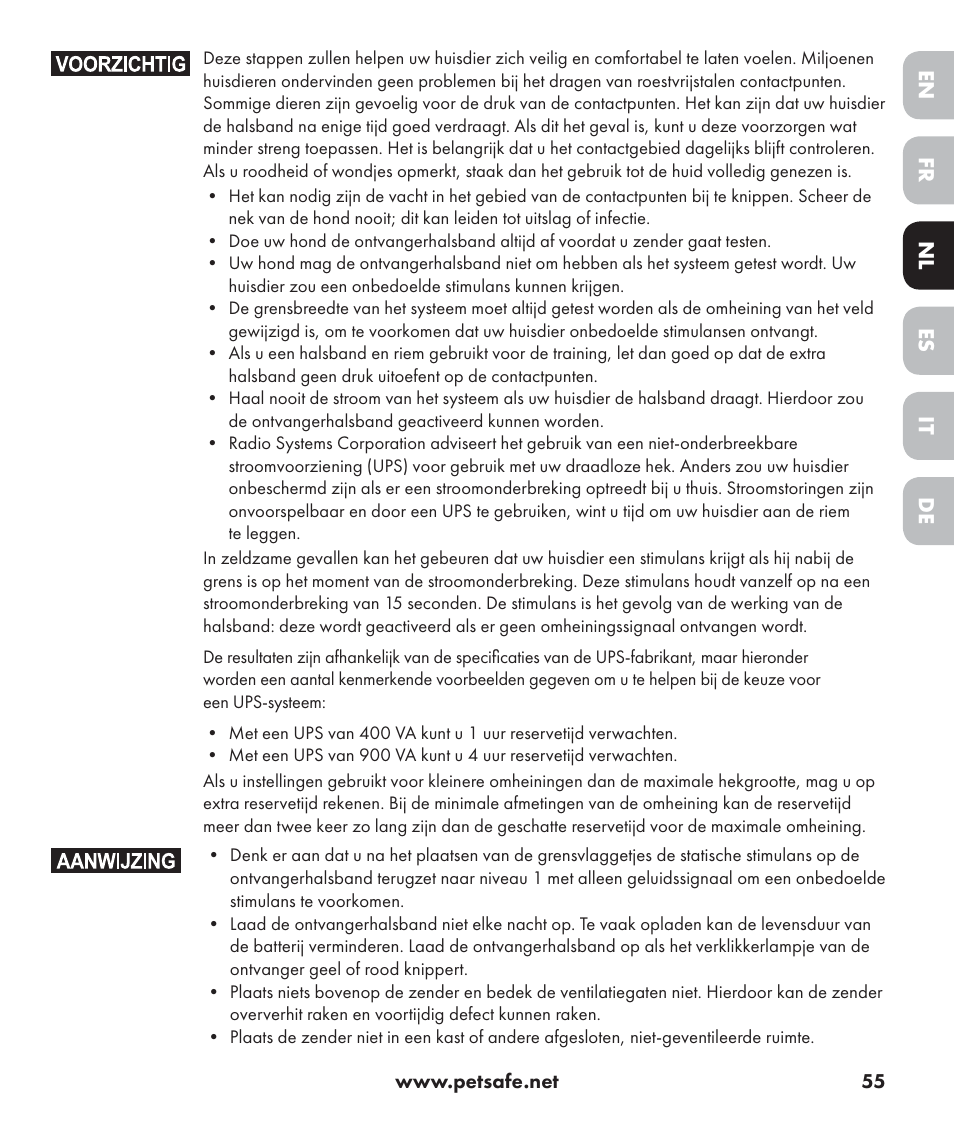 Petsafe Stay+Play Wireless Fence PIF17-13478 User Manual | Page 55 / 160