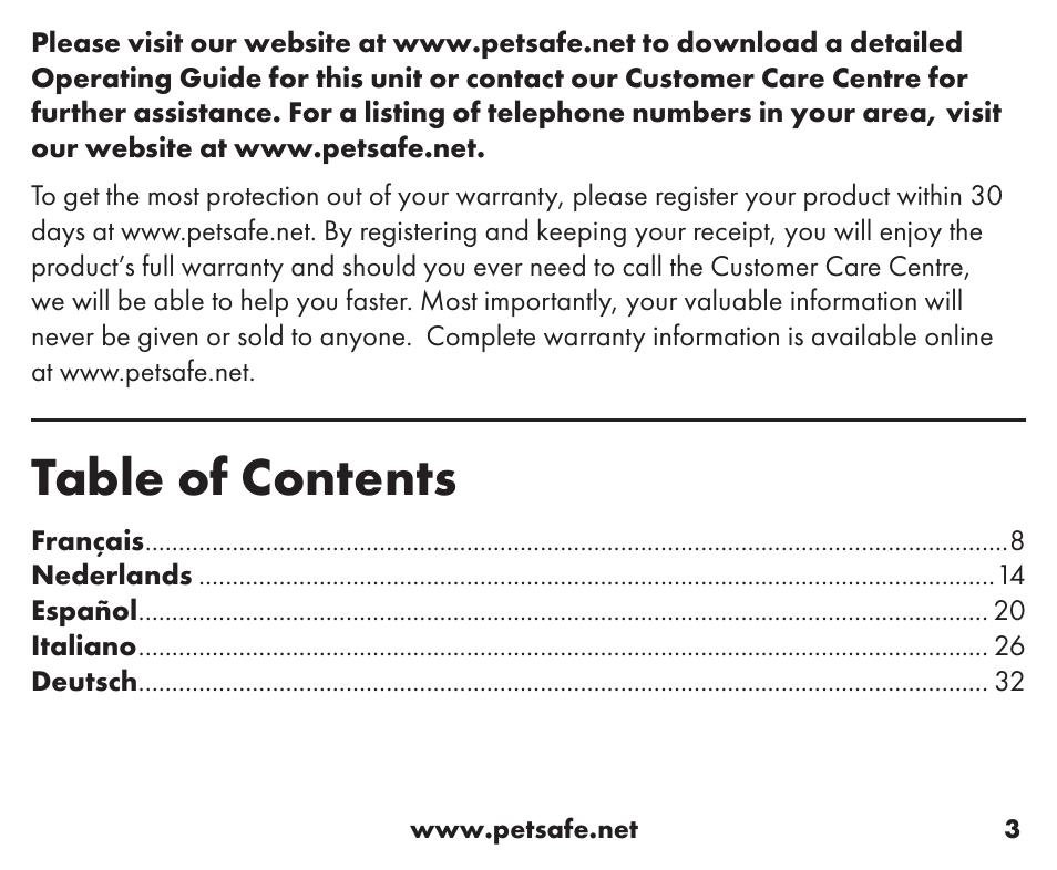 Petsafe Stay+Play Wireless Fence™ Stubborn Dog Add-A-Dog® Extra Receiver Collar User Manual | Page 3 / 40