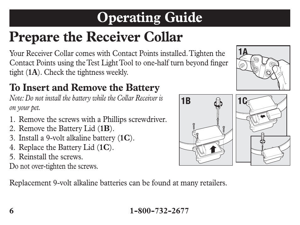 Operating guide prepare the receiver collar | Petsafe Stubborn Dog Add-A-Dog® Extra Receiver Collar User Manual | Page 6 / 24