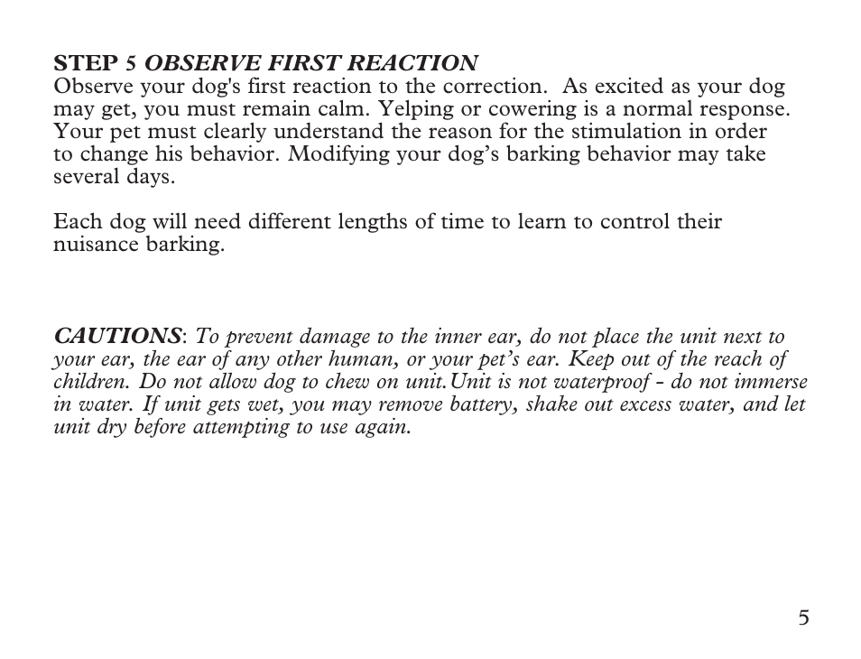 Petsafe Ultralight Sonic Bark Control Collar User Manual | Page 5 / 24