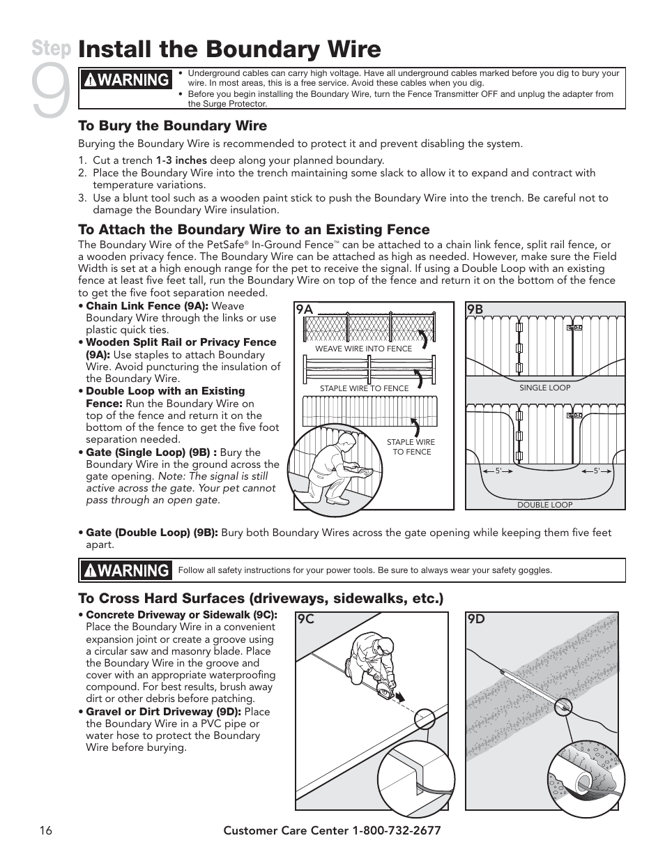 Install the boundary wire, Step | Petsafe UltraSmart® In-Ground Fence™ User Manual | Page 16 / 28