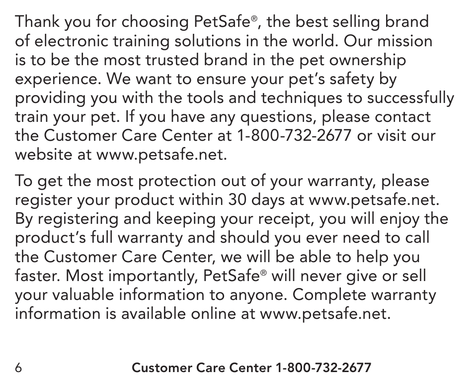 Petsafe UltraSmart® In-Ground Fence™ Receiver Collar User Manual | Page 6 / 28