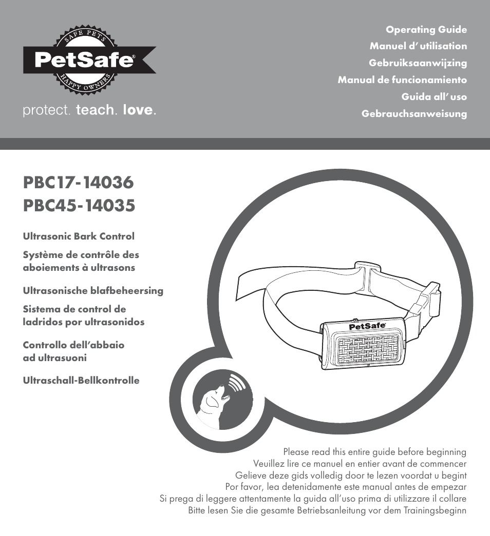 Petsafe Ultrasonic Bark Control Collar User Manual | 75 pages
