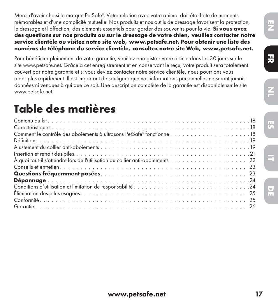 Petsafe Ultrasonic Bark Control Collar User Manual | Page 17 / 75