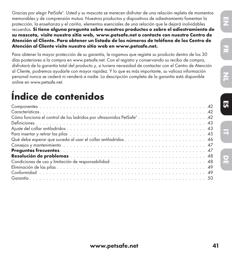 Petsafe Ultrasonic Bark Control Collar User Manual | Page 41 / 75