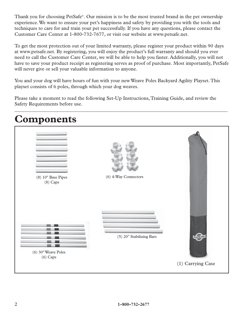 Components | Petsafe Weave Poles User Manual | Page 2 / 4