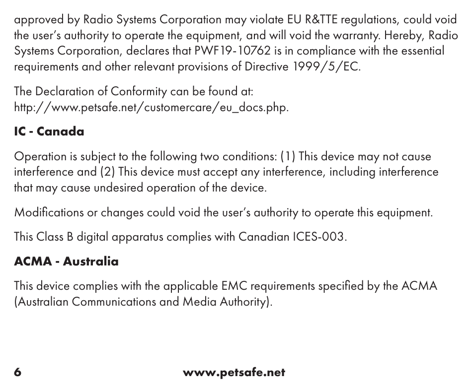 Petsafe Wireless Containment System™ Add-A-Dog® Extra Receiver User Manual | Page 6 / 40