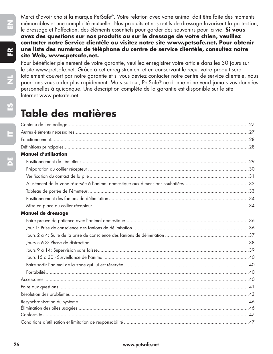 Petsafe Wireless Pet Containment System PIF-300-21 User Manual | Page 26 / 144