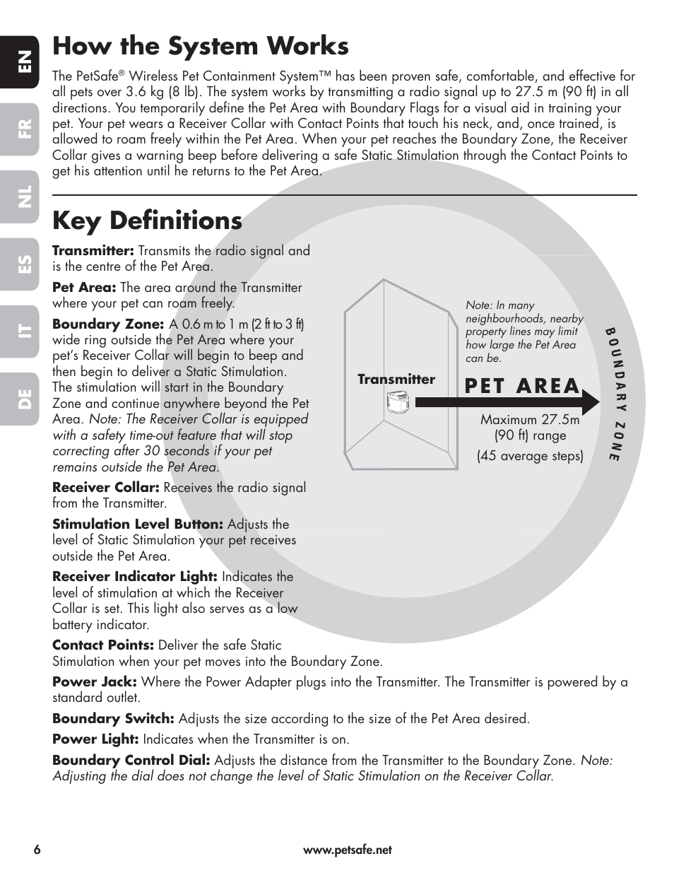 How the system works, Key defi nitions | Petsafe Wireless Pet Containment System PIF-300-21 User Manual | Page 6 / 144