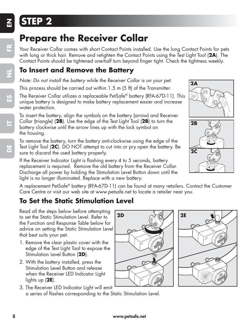 Step 2 prepare the receiver collar | Petsafe Wireless Pet Containment System PIF-300-21 User Manual | Page 8 / 144