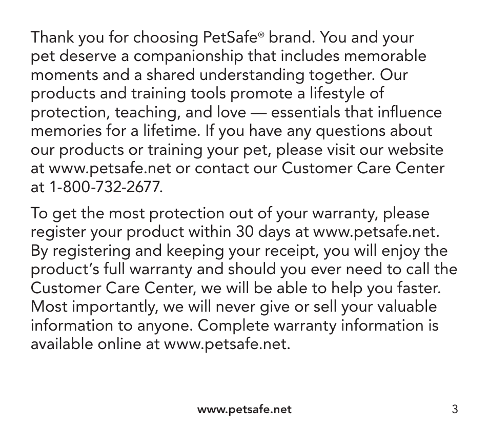 Petsafe YardMax™ Rechargeable In-Ground Fence Add-A-Dog® Extra Receiver Collar User Manual | Page 3 / 44