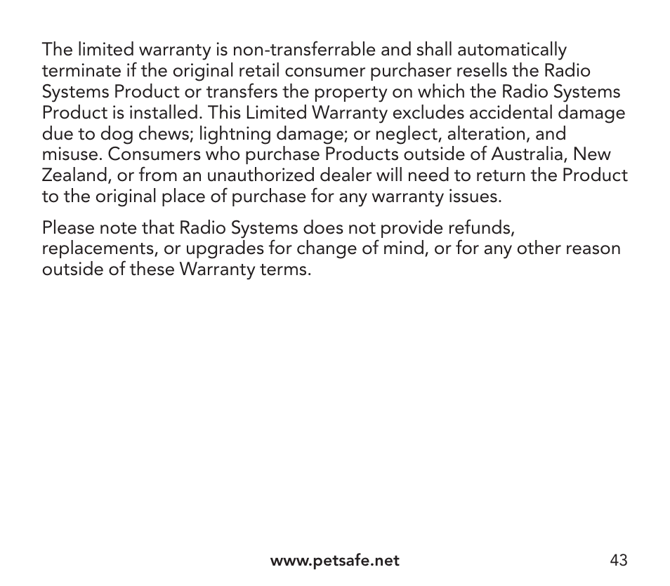 Petsafe YardMax™ Rechargeable In-Ground Fence Add-A-Dog® Extra Receiver Collar User Manual | Page 43 / 44