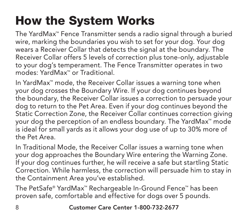 How the system works | Petsafe YardMax™ Rechargeable In-Ground Fence Add-A-Dog® Extra Receiver Collar User Manual | Page 8 / 44