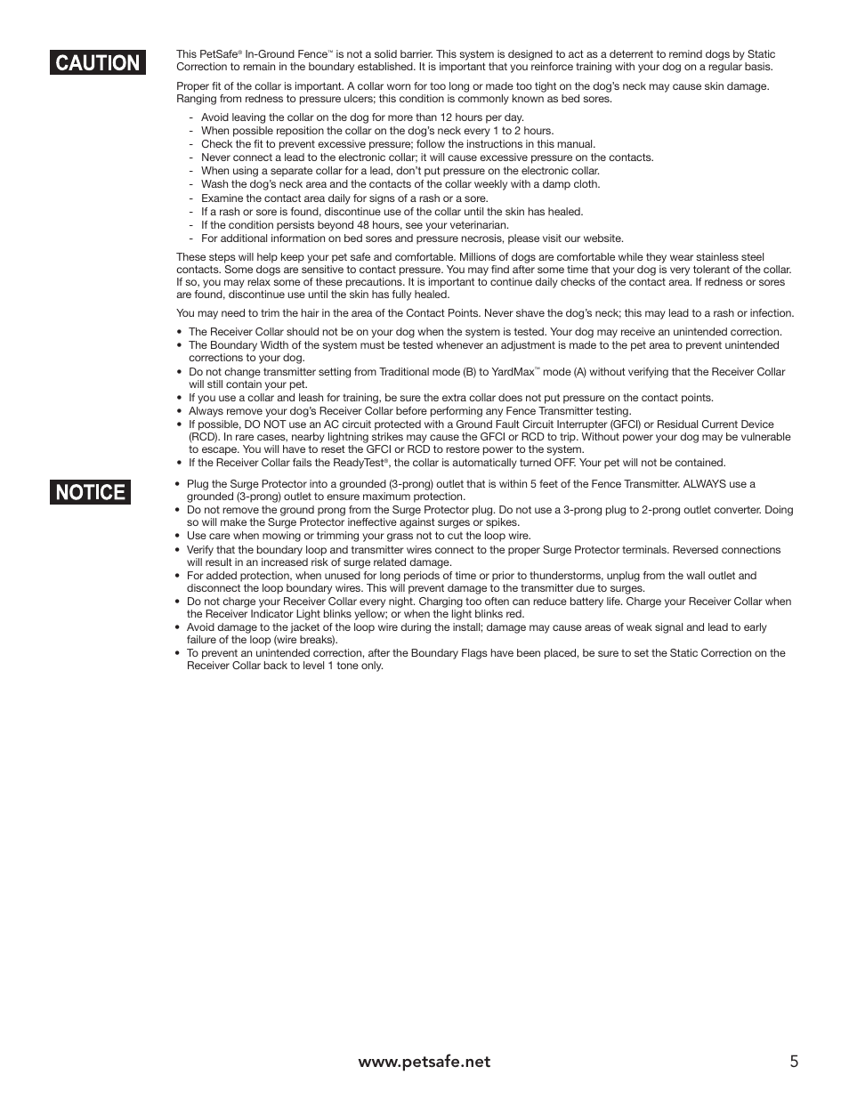 Petsafe YardMax™ Rechargeable In-Ground Fence™ User Manual | Page 5 / 36