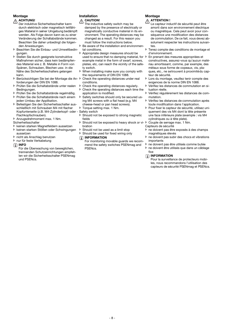 Pilz PSEN in1p User Manual | Page 8 / 16