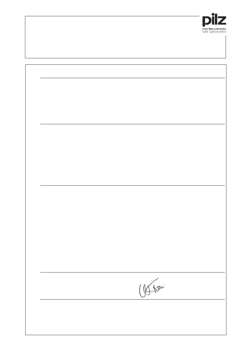 Ce-declaration_psen_rope 0800000645, Eg-konformitätserklärung, Ec-declaration of conformity | Wurde bescheinigt durch, Notifizierte stelle/anschrift, Ostfildern, 2010 norbert fröhlich | Pilz PSEN rs2.0-175 User Manual | Page 16 / 16