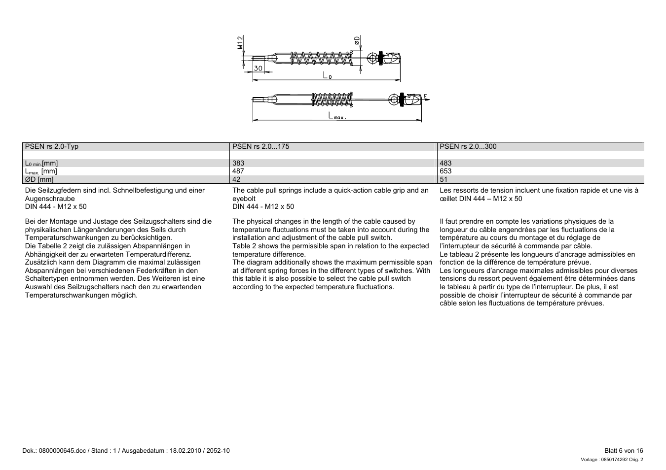 Pilz PSEN rs2.0-175 User Manual | Page 6 / 16