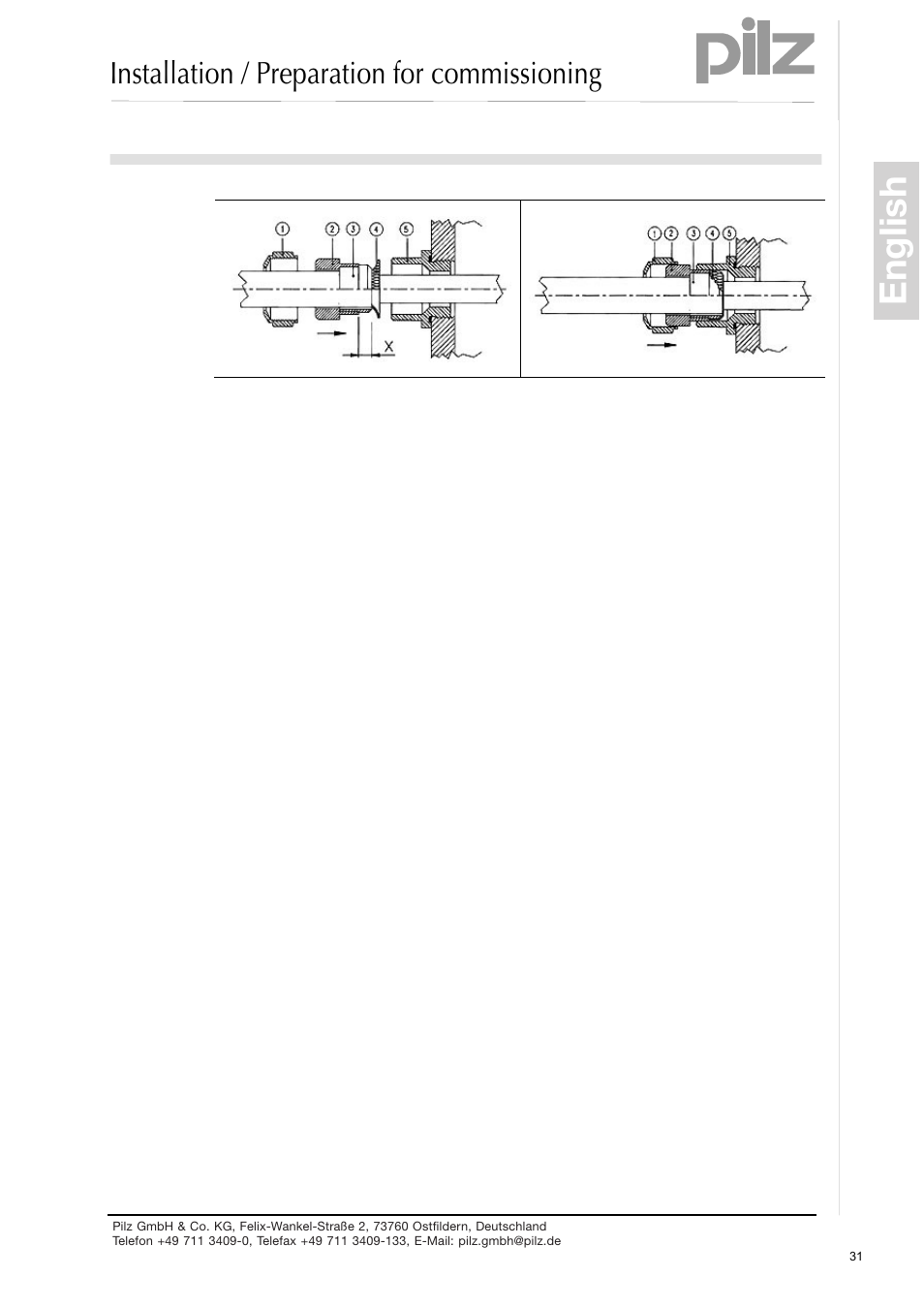 English, Installation / preparation for commissioning | Pilz PSEN enc s2 eCAM User Manual | Page 33 / 46