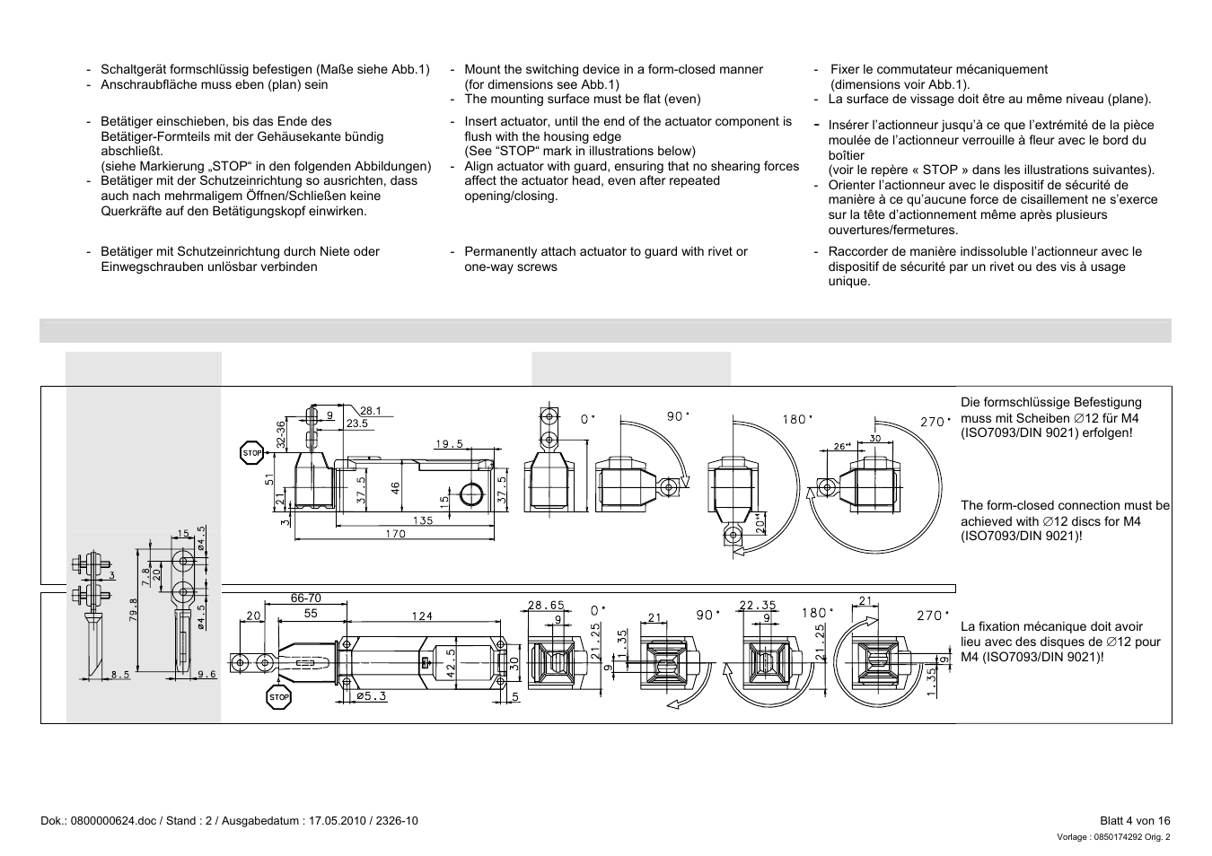 Pilz PSEN me1.21S / 1AR User Manual | Page 4 / 16