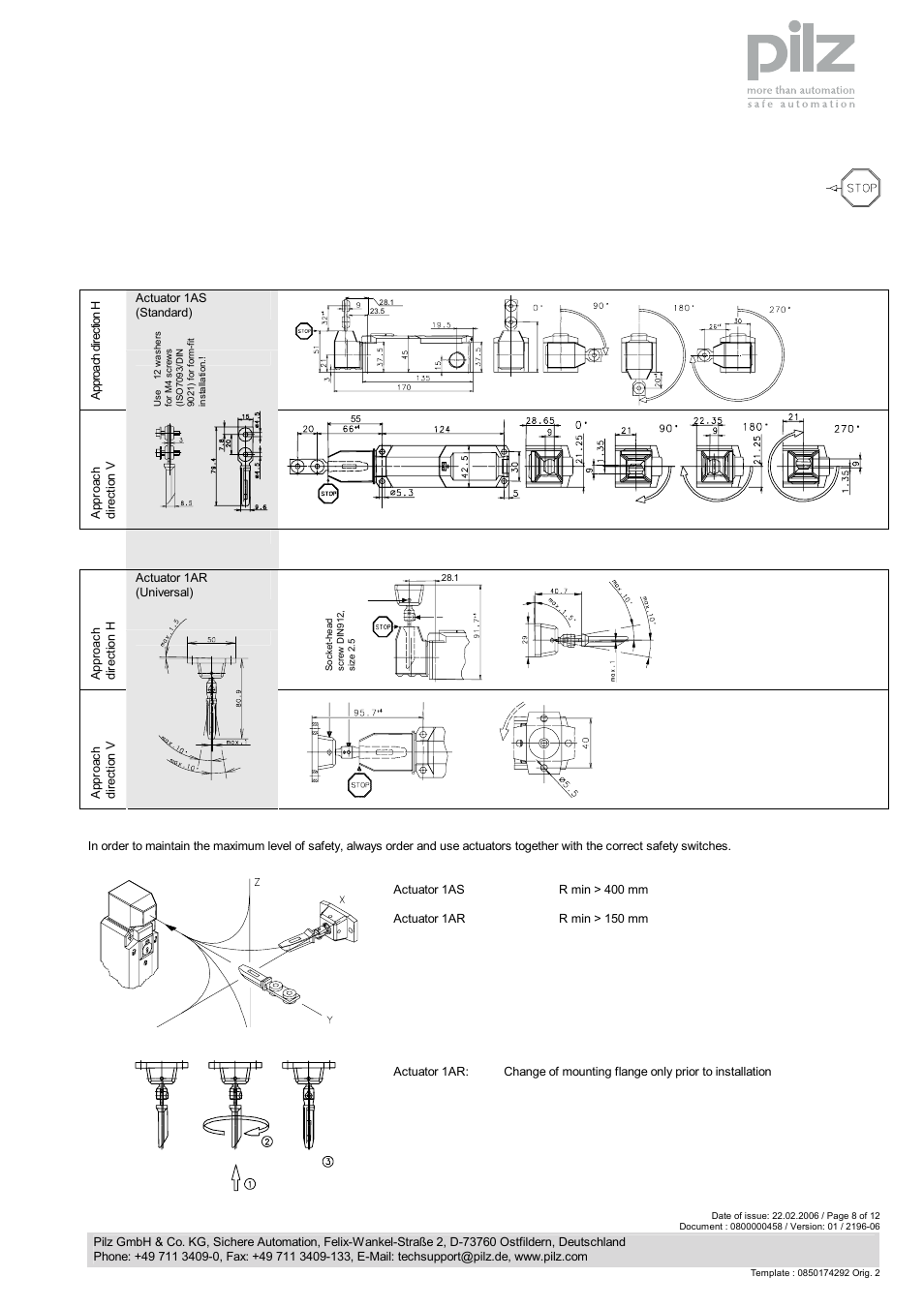 Installation and operating instructions | Pilz PSEN me1.21S / 1AR User Manual | Page 2 / 6