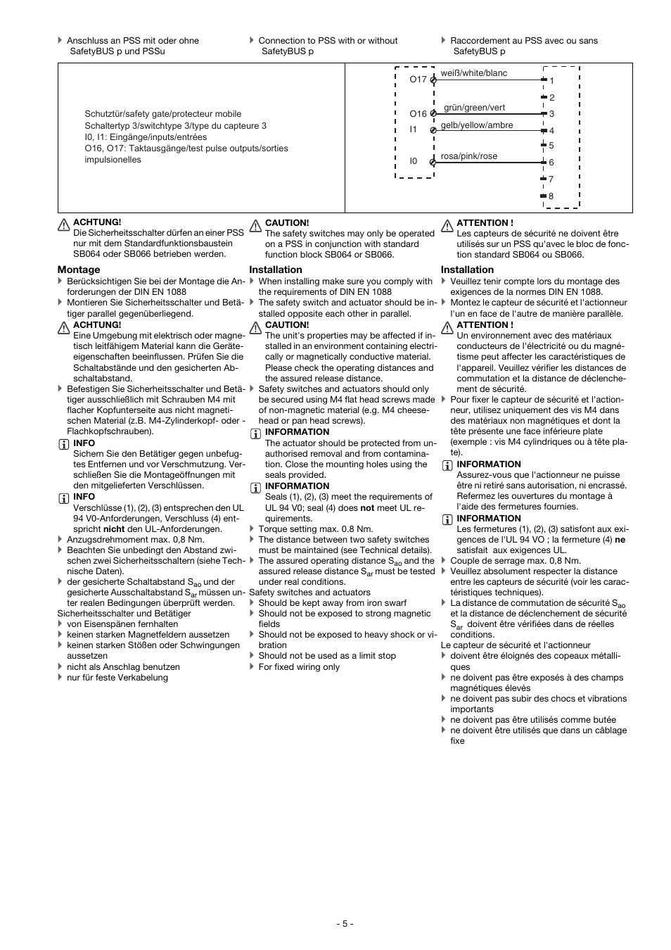 Pilz PSEN ma1.4p-51/PSEN ma1.4-10mm/ 1unit User Manual | Page 5 / 10