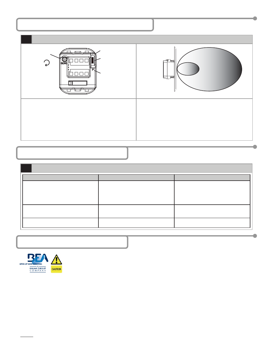 5 installation and wiring (continued), 6 troubleshooting 1, 12 company contact | Setup, Troubleshooting procedures | BEA MS-08 User Manual | Page 3 / 3