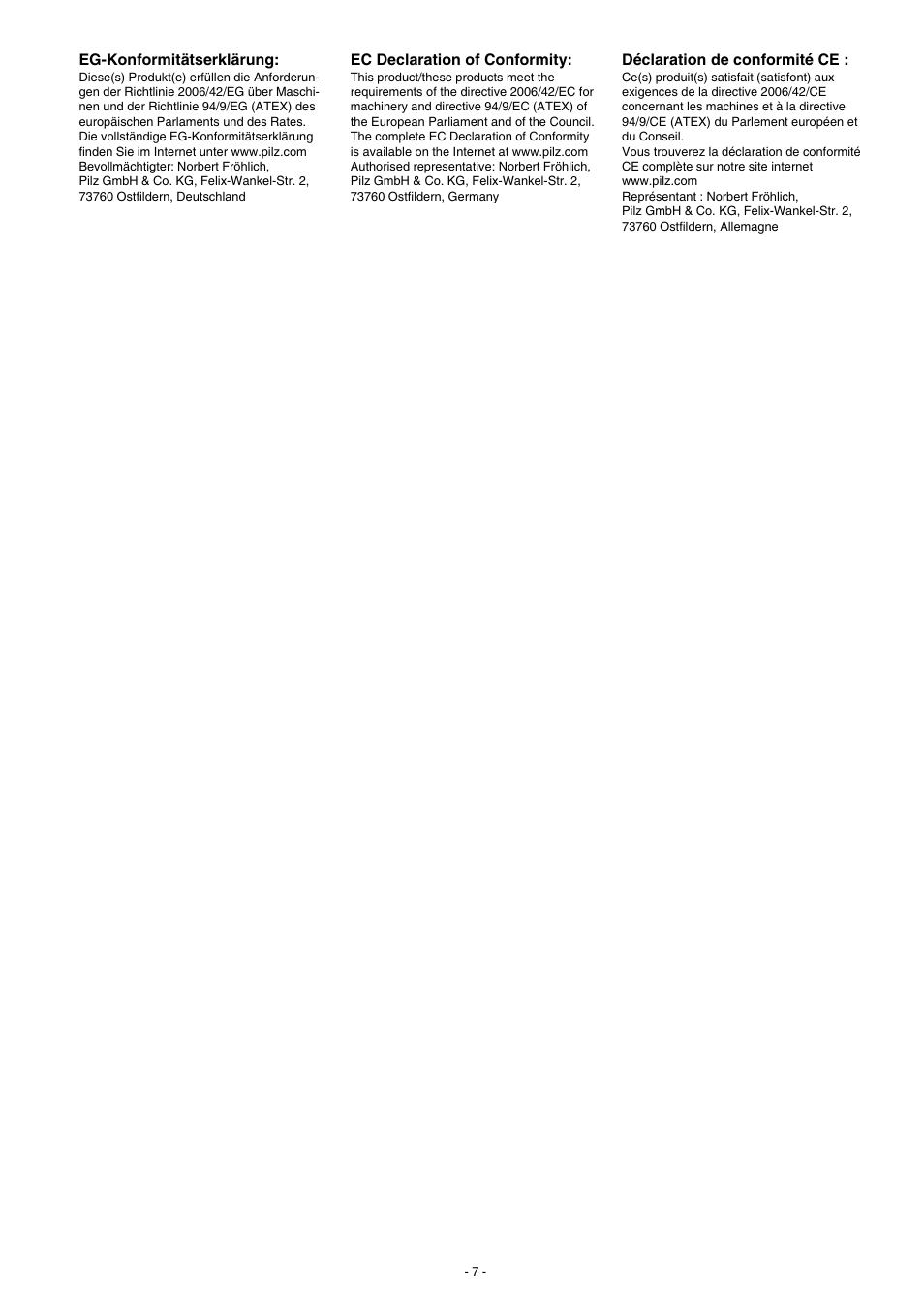 Pilz PSEN 2.1p-24/PSEN2.1-20/8mm/LED/EX/1unit User Manual | Page 7 / 8