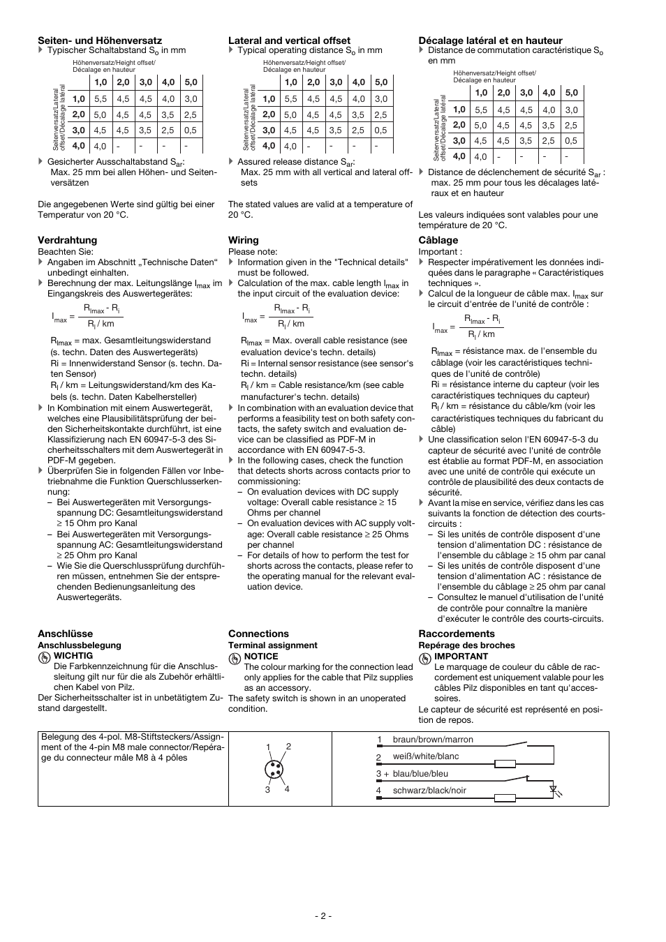 Pilz PSEN ma2.1p-34/PSEN2.1-10-06/LED/ATEX/1u User Manual | Page 2 / 8