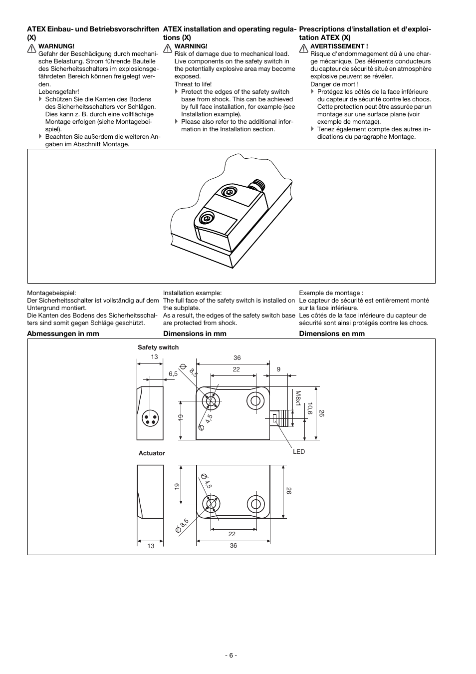 Pilz PSEN ma2.1p-34/PSEN2.1-10-06/LED/ATEX/1u User Manual | Page 6 / 8