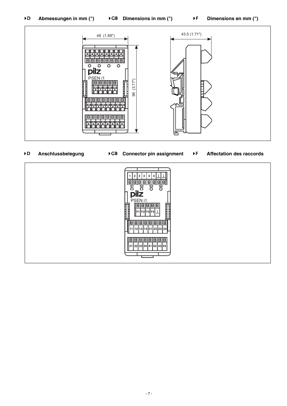 Pilz PSEN i1 Interface for 4 PSEN 2 User Manual | Page 7 / 8