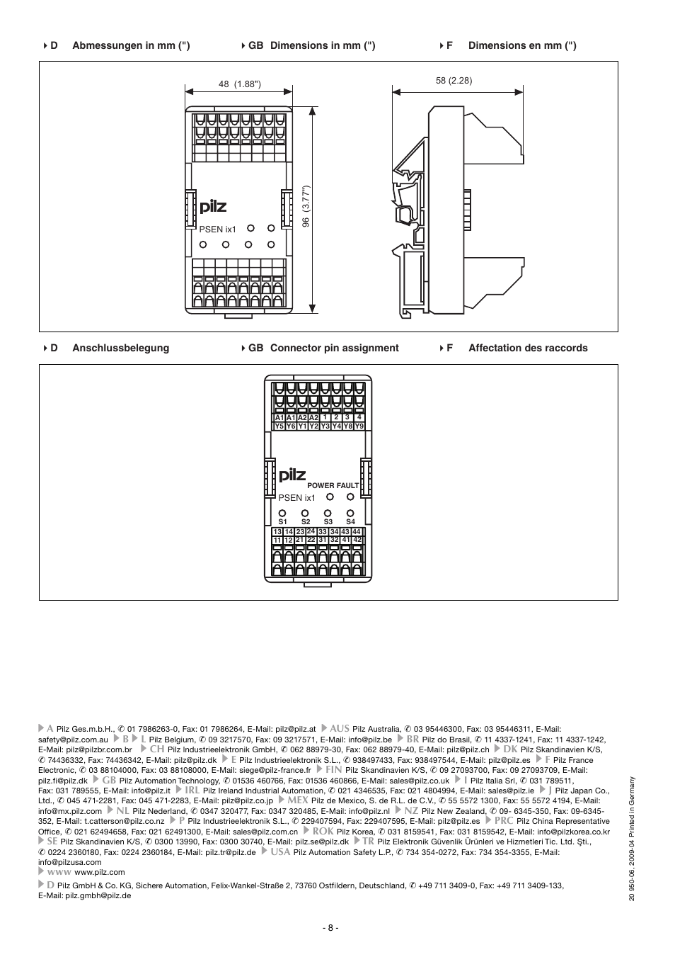 Pilz PSEN ix1 Interface for 4 PSEN 1 User Manual | Page 8 / 8