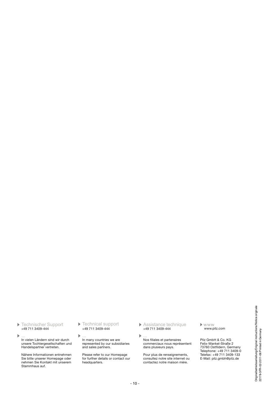 Pilz PSEN cs4.1 1 actuator User Manual | Page 10 / 10