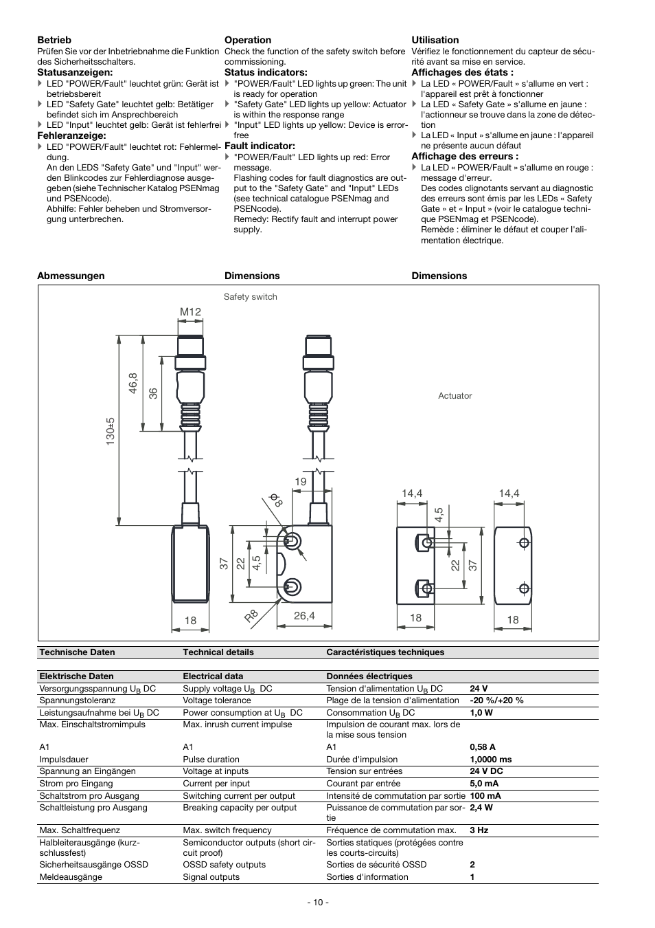 Pilz PSEN cs3.1 1 Unit User Manual | Page 10 / 12