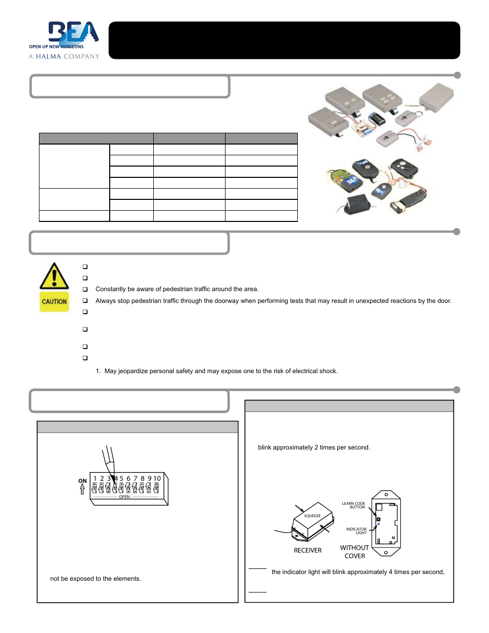 BEA 10T300HH User Manual | 2 pages