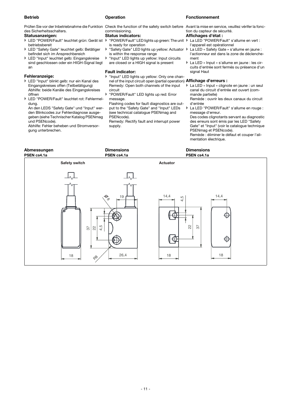 Pilz PSEN cs4.1b 1switch User Manual | Page 11 / 15