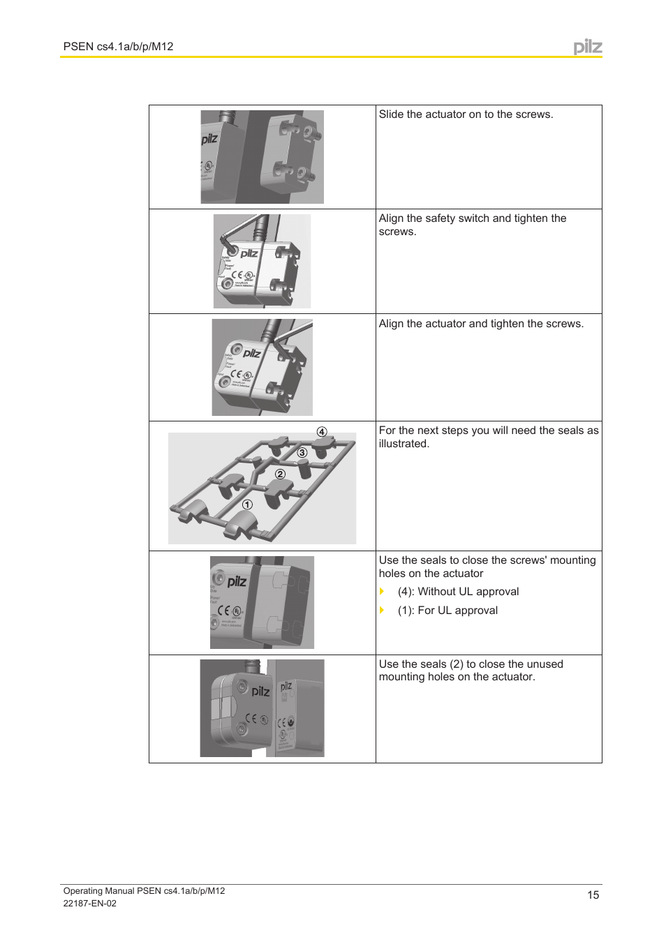 Pilz PSEN cs4.1a User Manual | Page 15 / 27