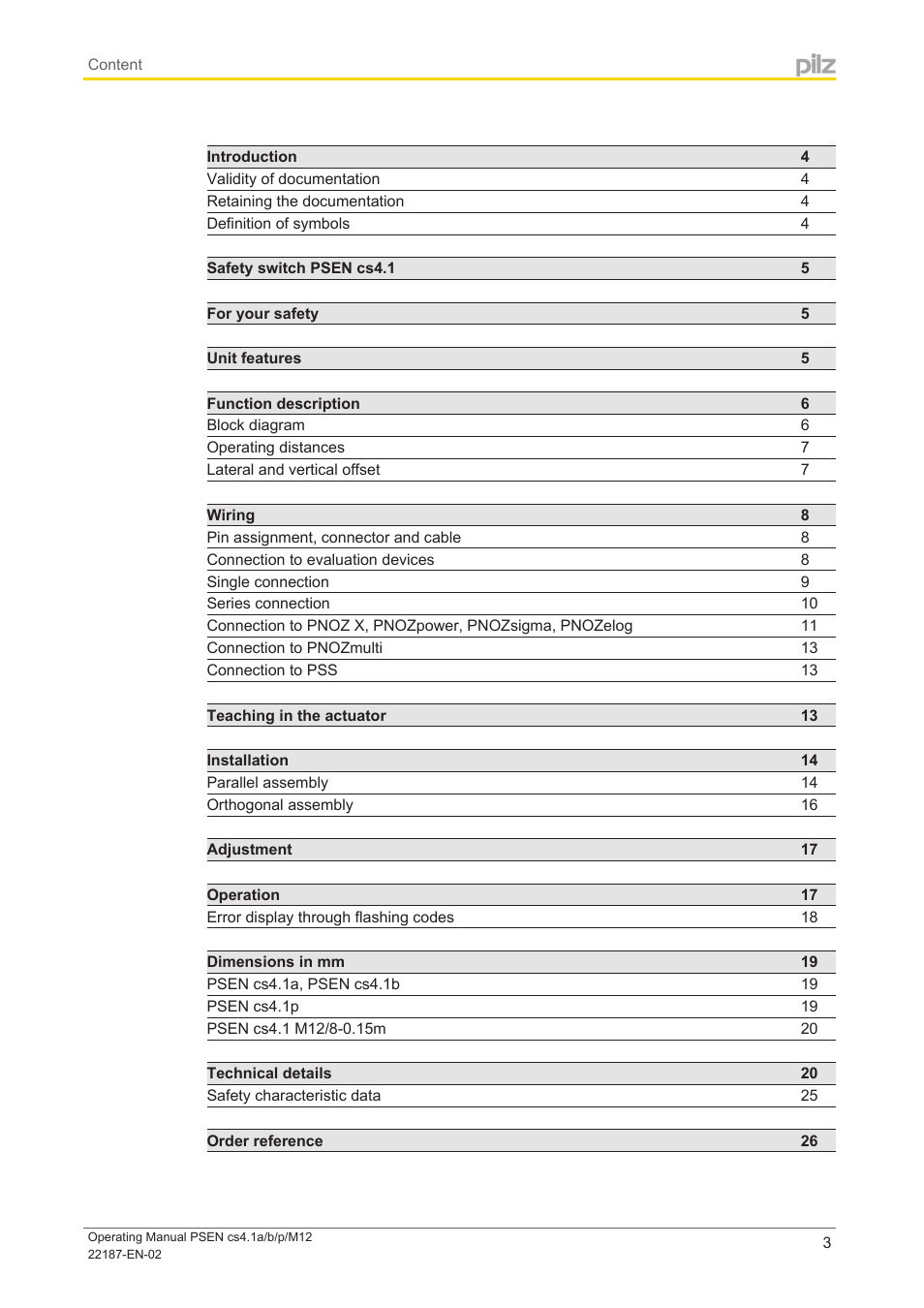 Pilz PSEN cs4.1a User Manual | Page 3 / 27