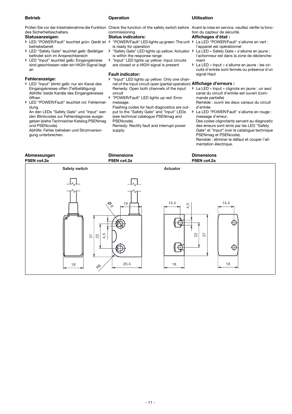 Pilz PSEN cs4.2a User Manual | Page 11 / 14