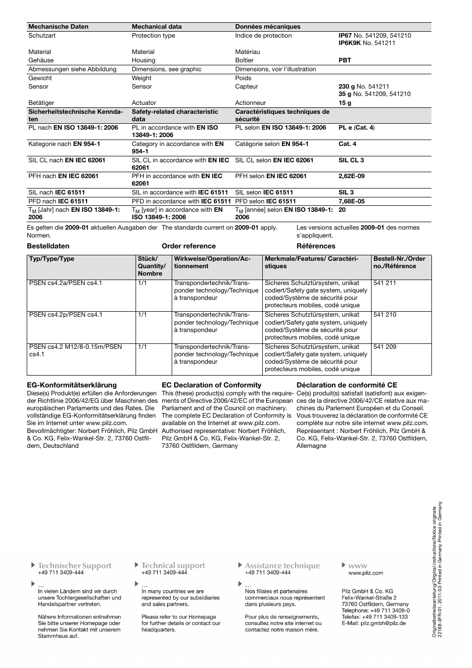 Pilz PSEN cs4.2a User Manual | Page 14 / 14