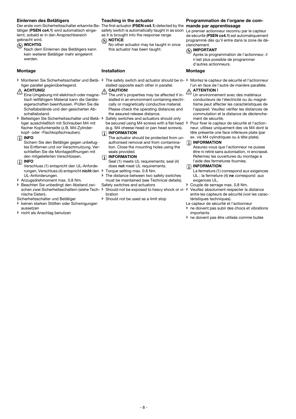 Pilz PSEN cs4.2a User Manual | Page 8 / 14