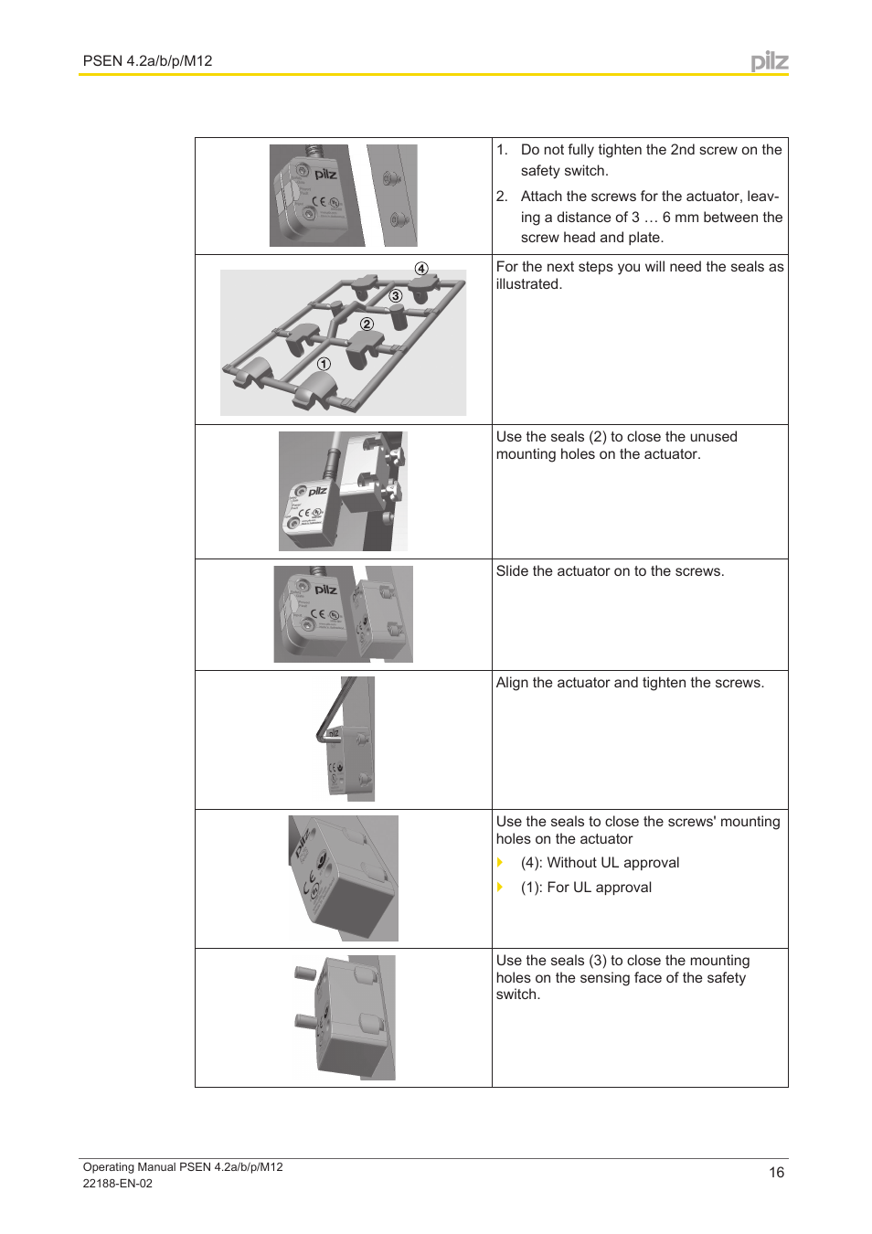Orthogonal assembly | Pilz PSEN cs4.2a User Manual | Page 16 / 27