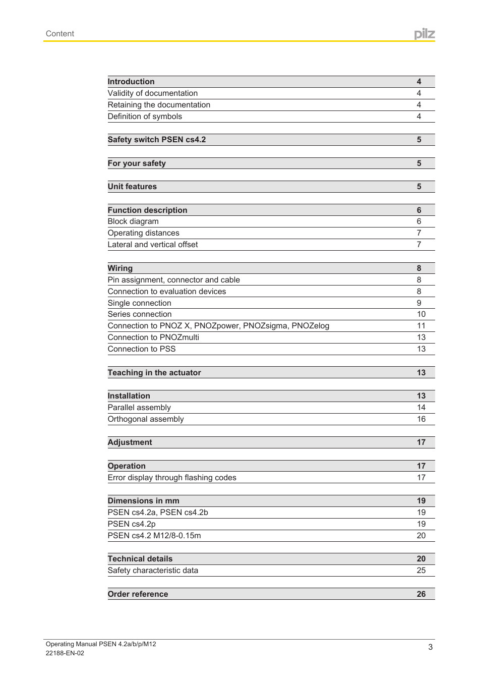 Pilz PSEN cs4.2a User Manual | Page 3 / 27