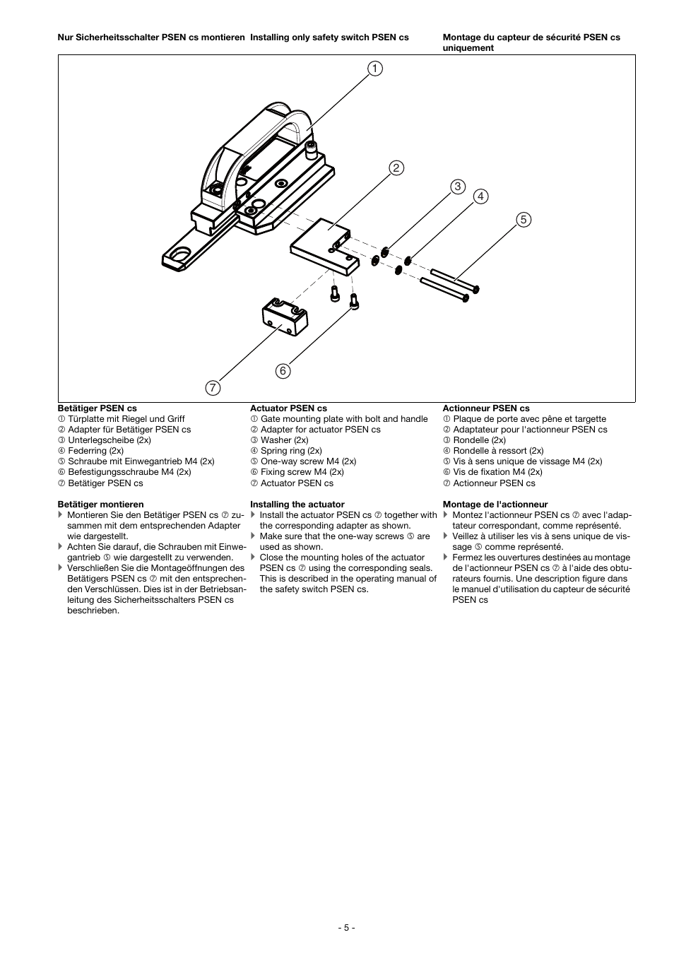 Pilz PSEN b5 User Manual | Page 5 / 12