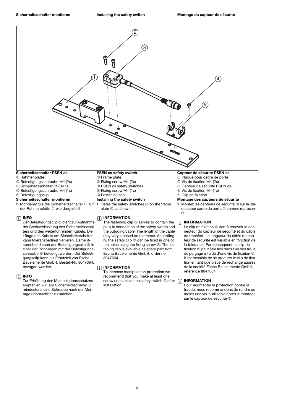 Pilz PSEN b5 User Manual | Page 6 / 12