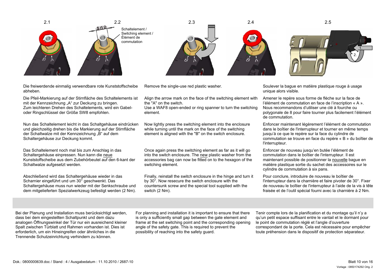Pilz PSEN hs1.2p User Manual | Page 10 / 16